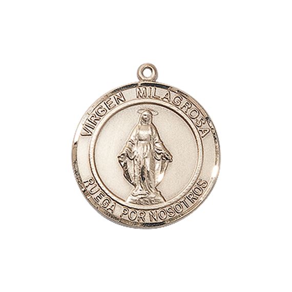 14KT GOLD VIRGEN MILAGROSA MEDAL - 3/4" x 5/8"