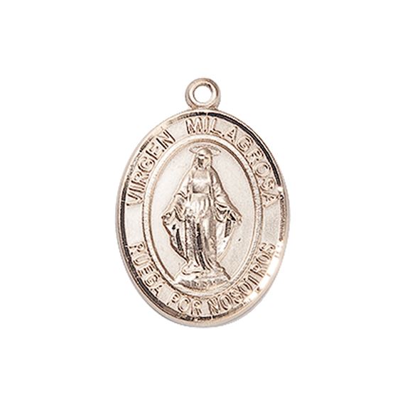 14KT GOLD VIRGEN MILAGROSA MEDAL