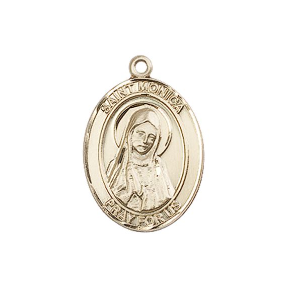 14KT GOLD ST MONICA MEDAL - 3/4" x 1/2"