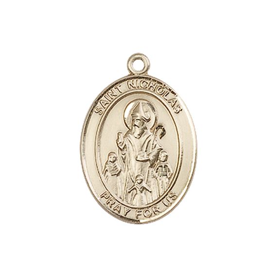 14KT GOLD ST NICHOLAS MEDAL - 3/4" x 1/2"