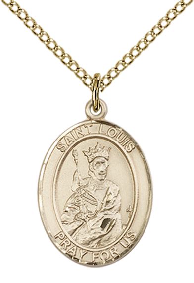 14KT GOLD FILLED ST LOUIS PENDANT WITH CHAIN - 3/4" x 1/2"