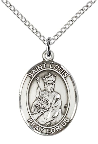 STERLING SILVER ST LOUIS PENDANT WITH CHAIN - 3/4" x 1/2"