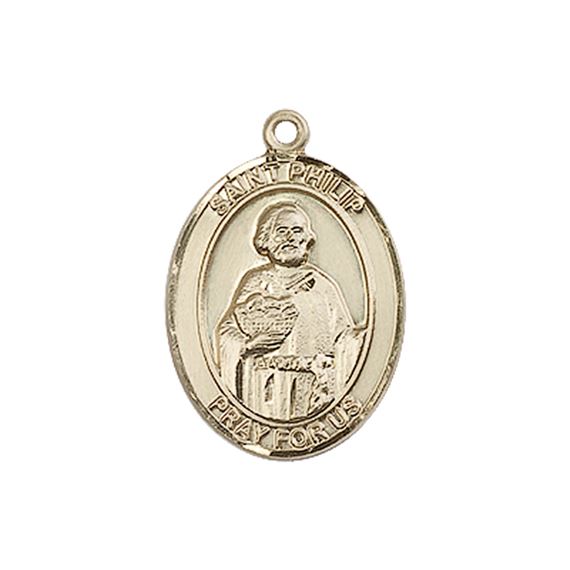 14KT GOLD ST PHILIP THE APOSTLE MEDAL - 3/4" x 1/2"