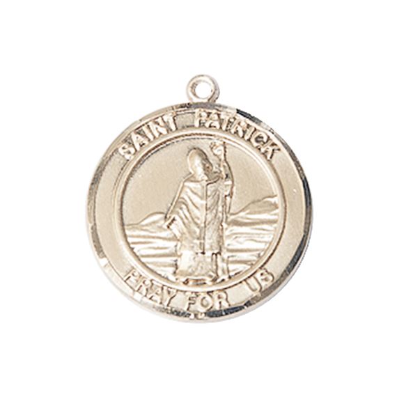 14KT GOLD ST PATRICK MEDAL - 3/4" x 5/8"