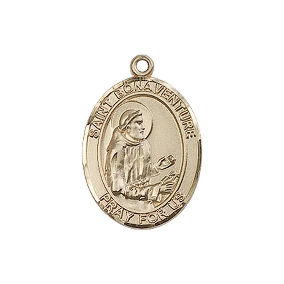 14KT GOLD ST BONAVENTURE MEDAL - 3/4" x 1/2"