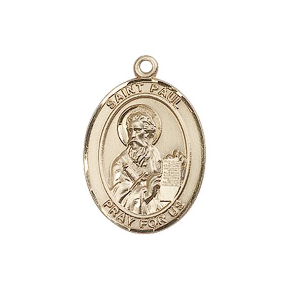 14KT GOLD ST PAUL THE APOSTLE MEDAL - 3/4" x 1/2"