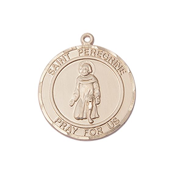 14KT GOLD ST PEREGRINE MEDAL - 3/4" x 5/8"