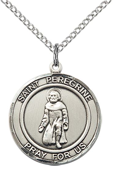 STERLING SILVER ST PEREGRINE PENDANT WITH CHAIN - 3/4" x 5/8"