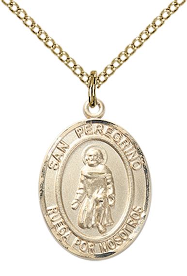 14KT GOLD FILLED SAN PEREGRINO PENDANT WITH CHAIN