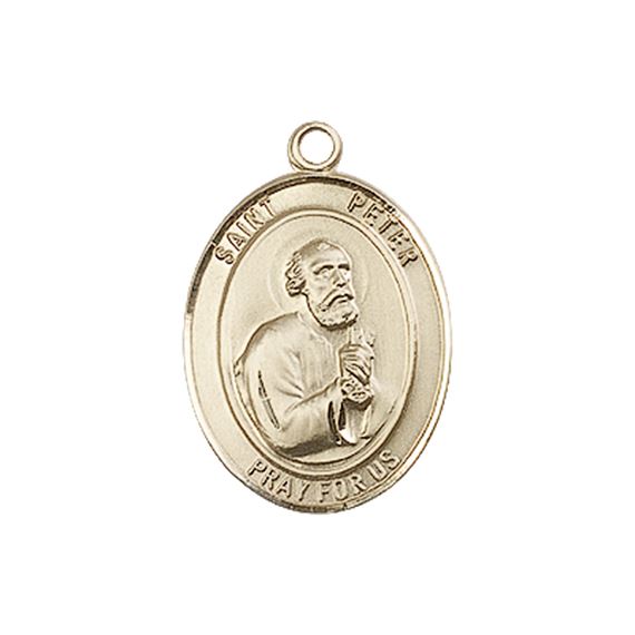14KT GOLD ST PETER THE APOSTLE MEDAL - 3/4" x 1/2"