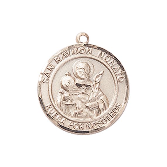 14KT GOLD SAN RAYMON NONATO MEDAL - 3/4" x 5/8"