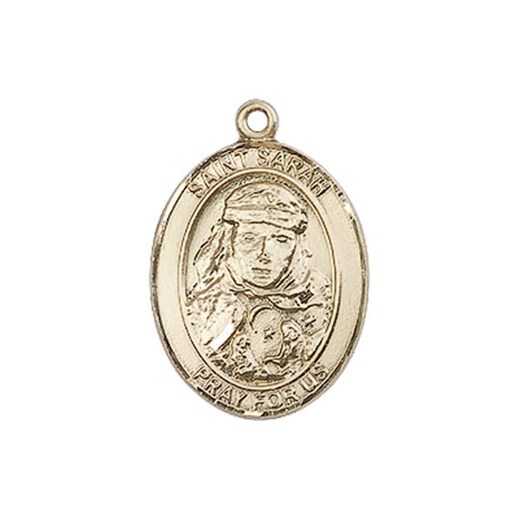 14KT GOLD ST SARAH MEDAL - 3/4" x 1/2"