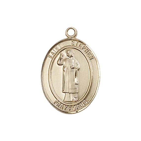 14KT GOLD ST STEPHEN THE MARTYR MEDAL - 3/4" x 1/2"