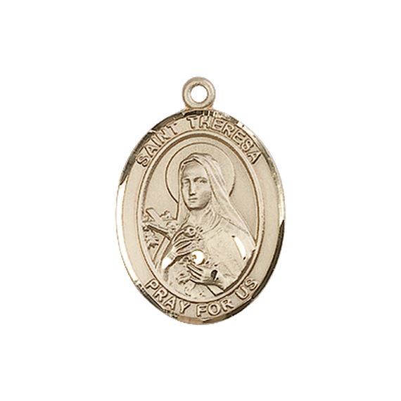 14KT GOLD ST THERESA MEDAL - 3/4" x 1/2"