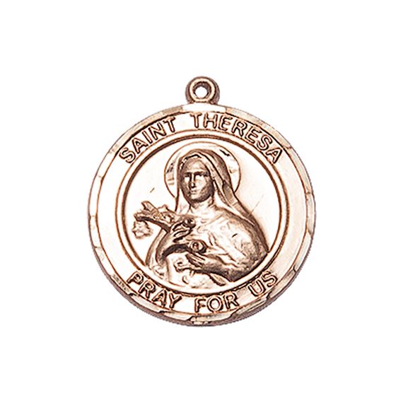 14KT GOLD ST THERESA MEDAL - 3/4" x 5/8"