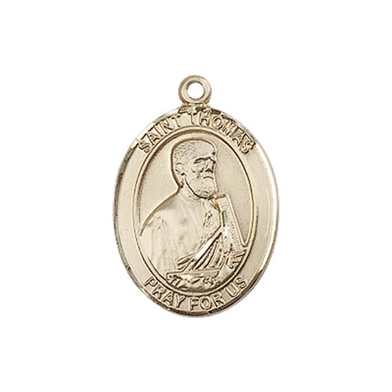 14KT GOLD ST THOMAS THE APOSTLE MEDAL - 3/4" x 1/2"