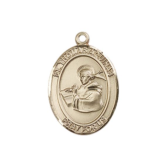 14KT GOLD ST THOMAS AQUINAS MEDAL - 3/4" x 1/2"