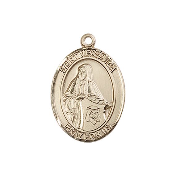 14KT GOLD ST VERONICA MEDAL - 3/4" x 1/2"