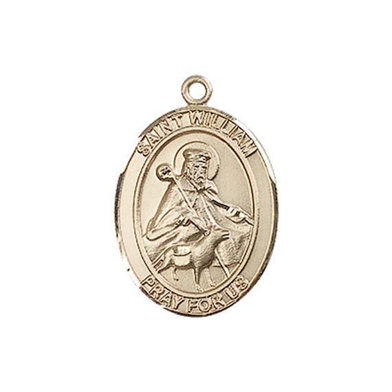 14KT GOLD ST WILLIAM OF ROCHESTER MEDAL - 3/4" x 1/2"