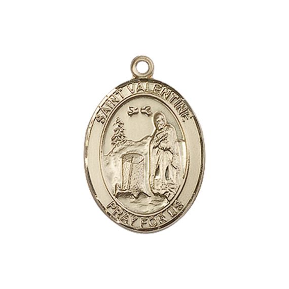 14KT GOLD ST VALENTINE OF ROME MEDAL - 3/4" x 1/2"