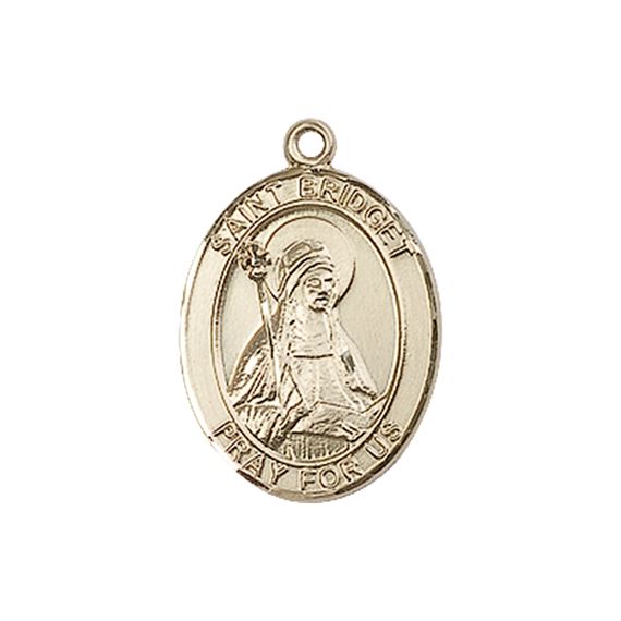 14KT GOLD ST BRIDGET OF SWEDEN MEDAL - 3/4" x 1/2"