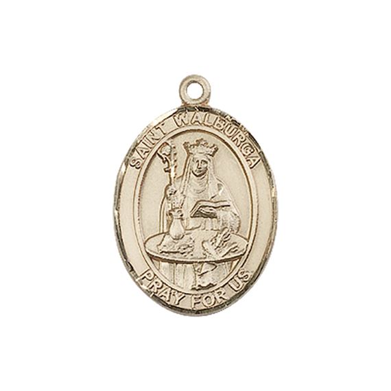 14KT GOLD ST WALBURGA MEDAL - 3/4" x 1/2"