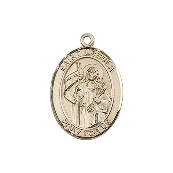 14KT GOLD ST URSULA MEDAL - 3/4" x 1/2"