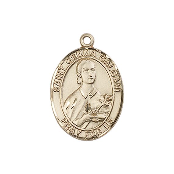 14KT GOLD ST GEMMA GALGANI MEDAL - 3/4" x 1/2"