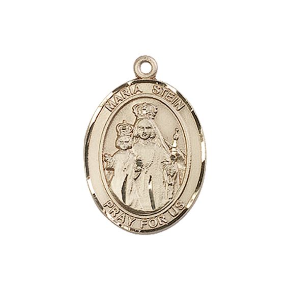 14KT GOLD MARIA STEIN MEDAL - 3/4" x 1/2"