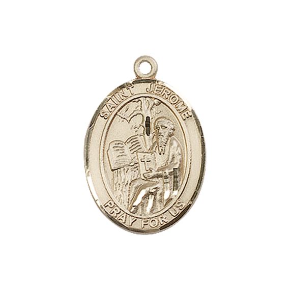 14KT GOLD ST JEROME MEDAL - 3/4" x 1/2"