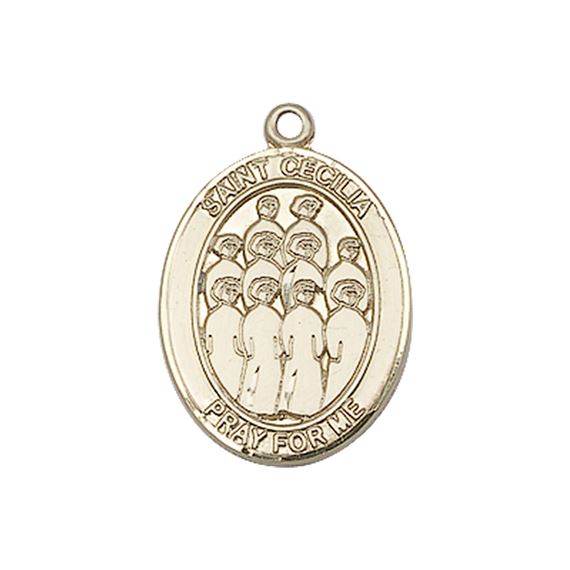 14KT GOLD ST CECILIA CHOIR MEDAL - 3/4" x 1/2"