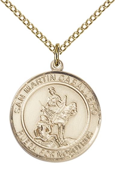 14KT GOLD FILLED SAN MARTIN CABALLERO PENDANT WITH CHAIN