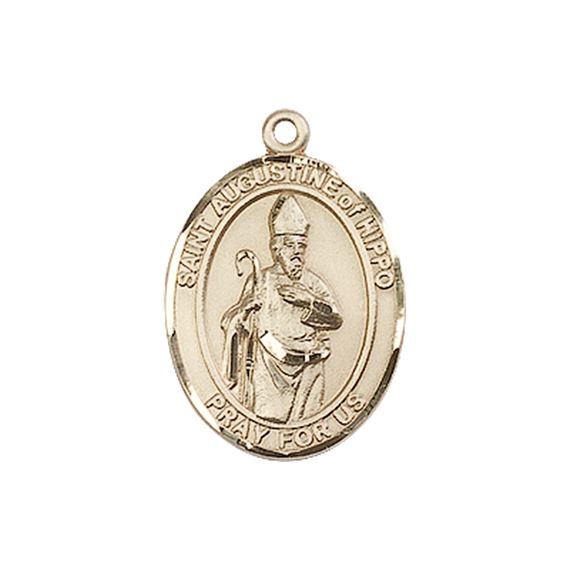 14KT GOLD ST AUGUSTINE OF HIPPO MEDAL - 3/4" x 1/2"