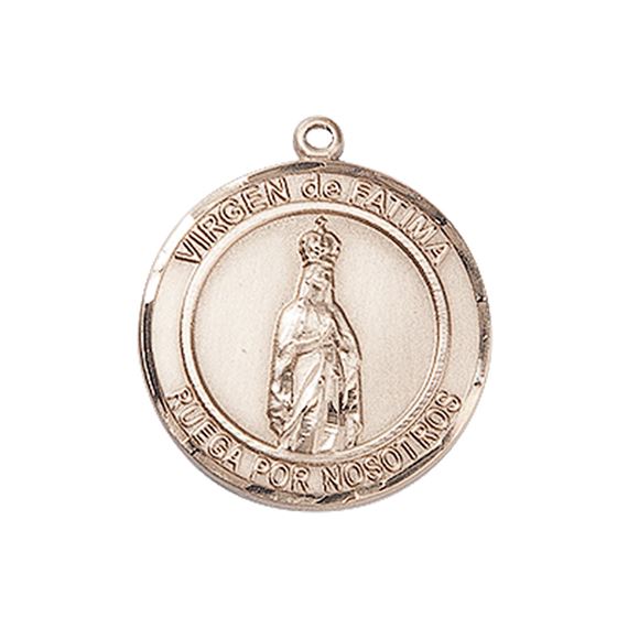 14KT GOLD VIRGEN DE FATIMA MEDAL