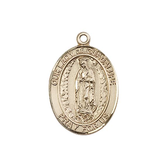 14KT GOLD OUR LADY OF GUADALUPE MEDAL - 3/4" x 1/2"