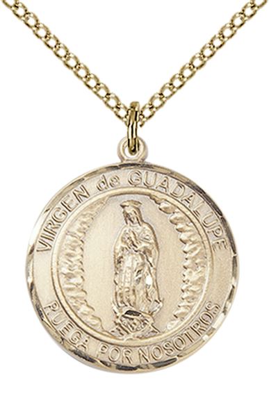 14KT GOLD FILLED VIRGEN DE GUADALUPE PENDANT WITH CHAIN