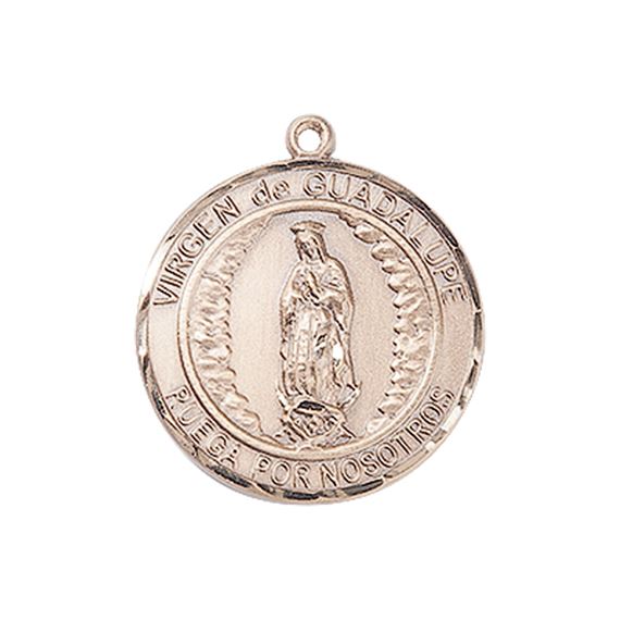 14KT GOLD VIRGEN DE GUADALUPE MEDAL