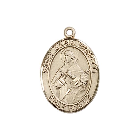 14KT GOLD ST MARIA GORETTI MEDAL - 3/4" x 1/2"