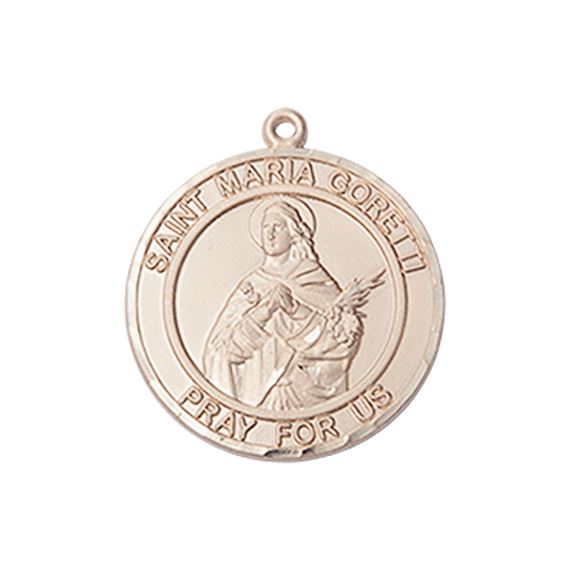 14KT GOLD ST MARIA GORETTI MEDAL - 3/4" x 5/8"
