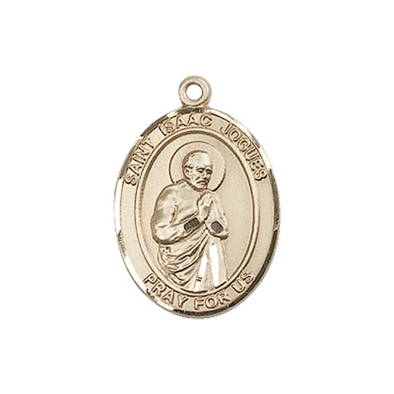 14KT GOLD ST ISAAC JOGUES MEDAL - 3/4" x 1/2"