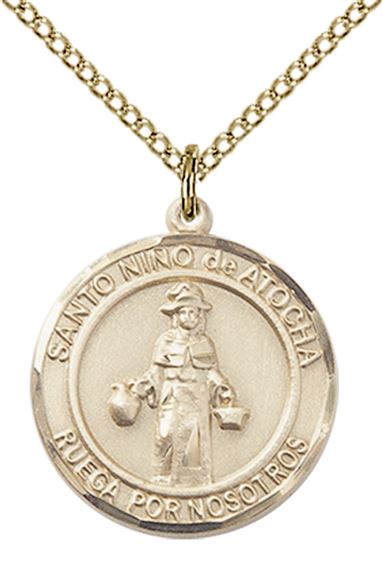14KT GOLD FILLED ST NINO DE ATOCHA PENDANT WITH CHAIN
