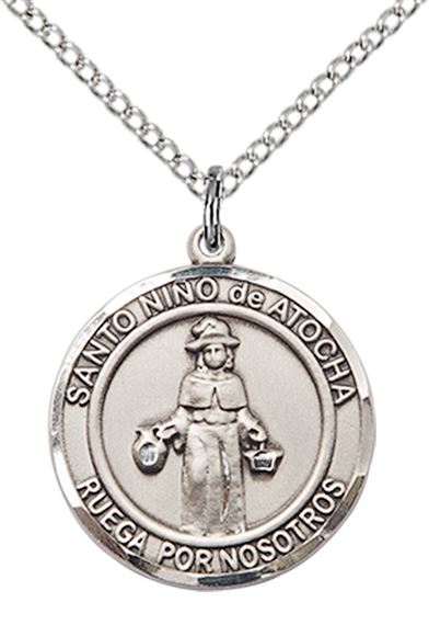 STERLING SILVER ST NINO DE ATOCHA PENDANT WITH CHAIN