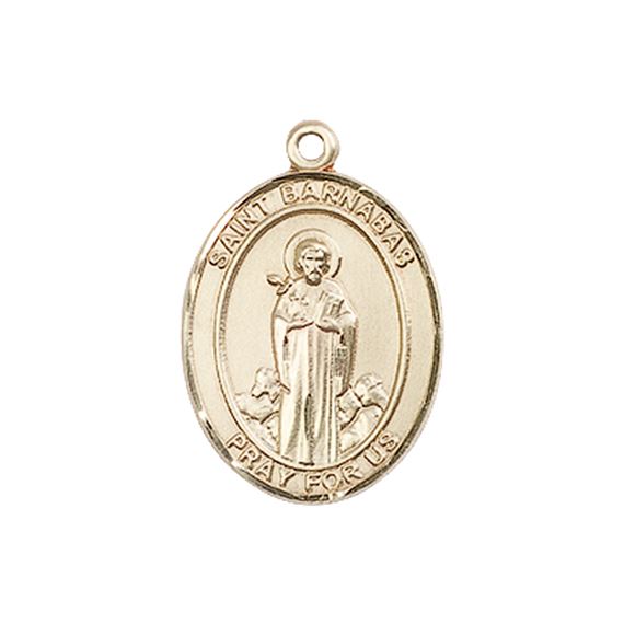 14KT GOLD ST BARNABAS MEDAL - 3/4" x 1/2"