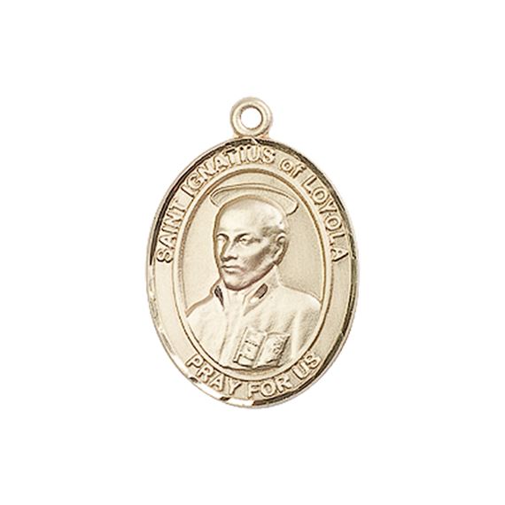 14KT GOLD ST IGNATIUS OF LOYOLA MEDAL - 3/4" x 1/2"