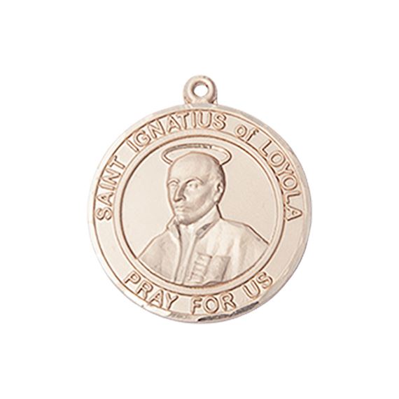 14KT GOLD ST IGNATIUS OF LOYOLA MEDAL - 3/4" x 5/8"
