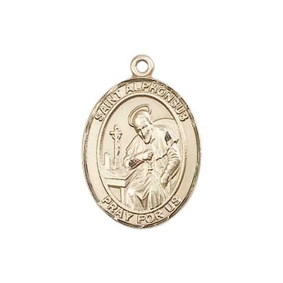 14KT GOLD ST ALPHONSUS MEDAL - 3/4" x 1/2"