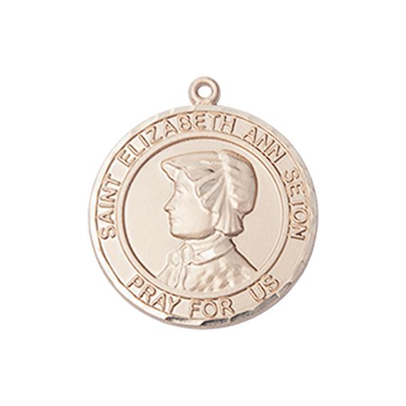 14KT GOLD ST ELIZABETH ANN SETON MEDAL - 3/4" x 5/8"