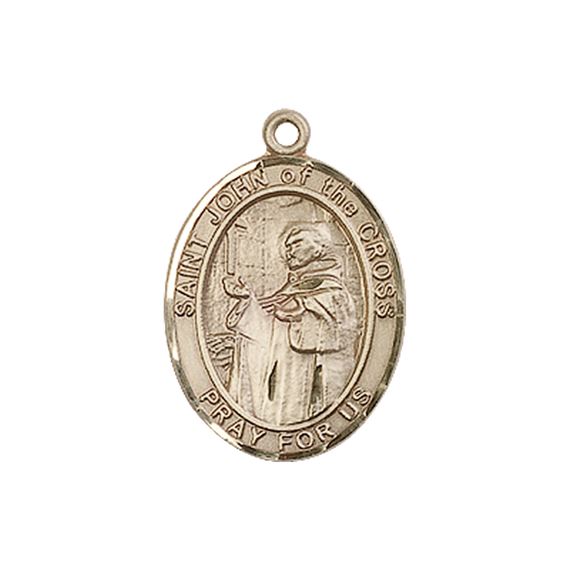 14KT GOLD ST JOHN OF THE CROSS MEDAL - 3/4" x 1/2"