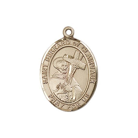 14KT GOLD ST BERNARD OF CLAIRVAUX MEDAL - 3/4" x 1/2"