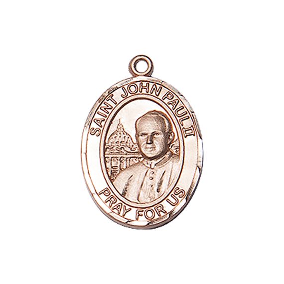 14KT GOLD ST JOHN PAUL II MEDAL - 3/4" x 1/2"